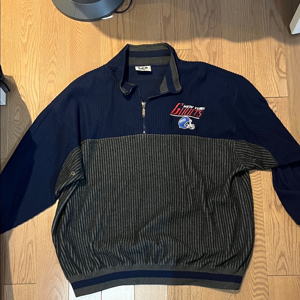 LOGO 7 Navy and Gray Zip-Up Sweater